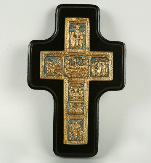 Pottery Wooden Cross صليب خشب مع أيقونة